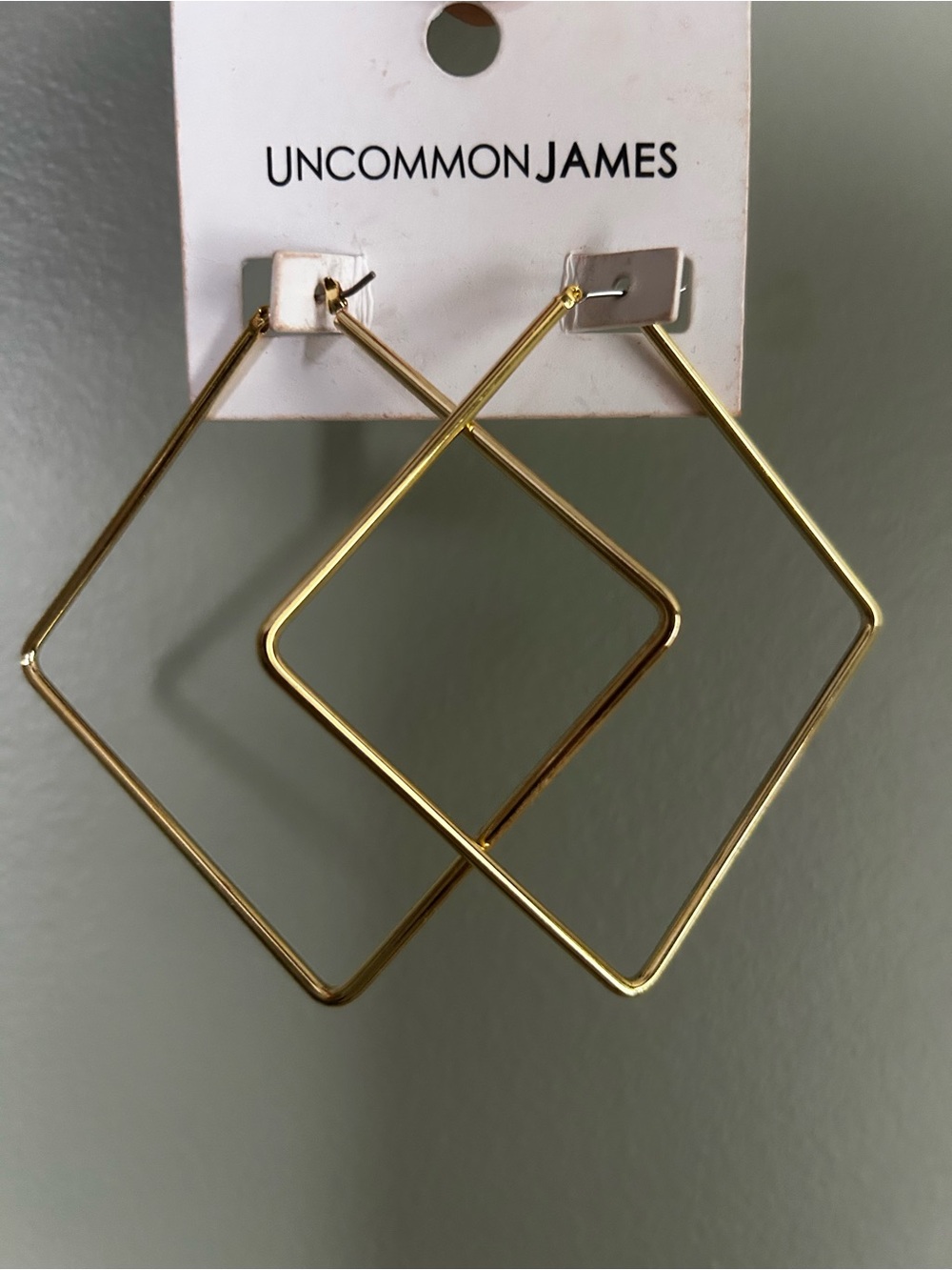 Uncommon James Girl Boss Large Gold Square Hoop Earrings